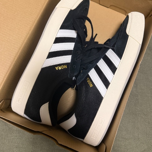 Adidas Nora Skate Shoes in Black & White - Picture 5 of 6